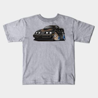 Classic American Black Muscle Car Cartoon Kids T-Shirt